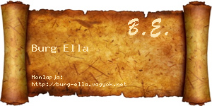 Burg Ella névjegykártya